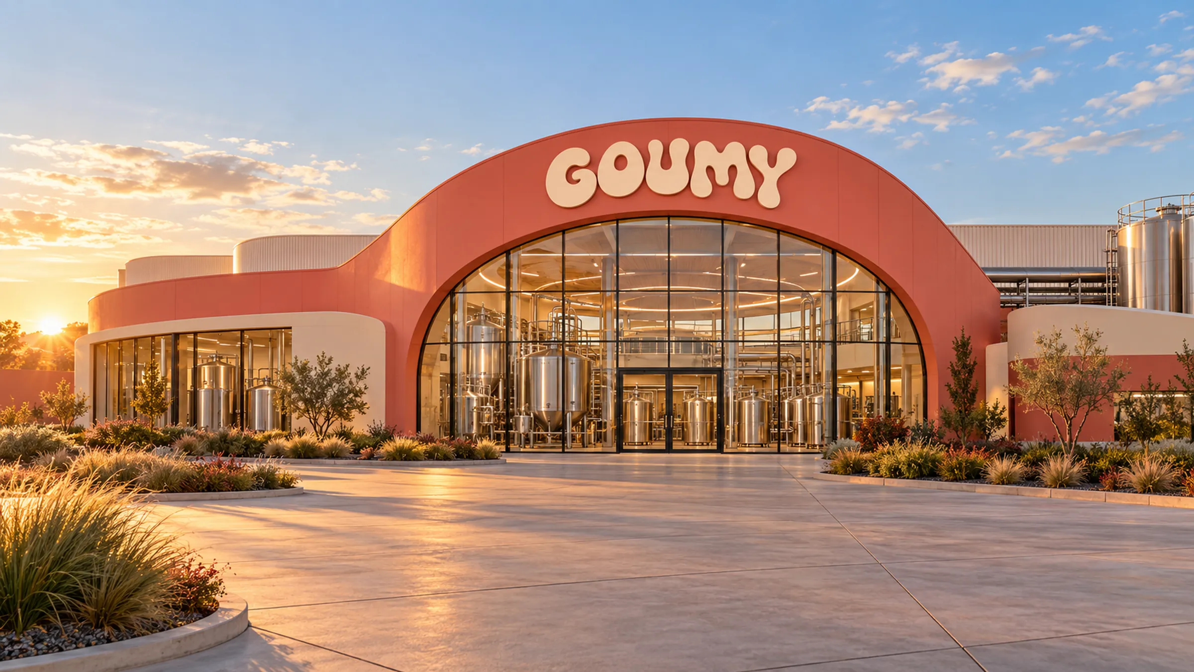 La façade de l'usine Goumy